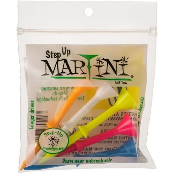 Martini 3 1/4" Step-Up Assorted Golf Tees- Pack of 2 (10 Tees)