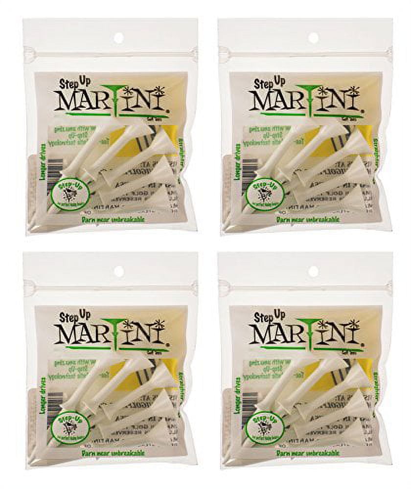 Martini 3 1/4" StepUp Golf Tees 4 Pack (20 Tees) (White)