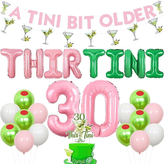 Martini 30th Birthday Decorations Pink Martini A Tini Bit Older Banner