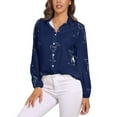 thumbnail image 1 of Martini Cocktail Glass Long Sleeve Blouse Woman Streetwear Casual Shirts Summer Oversize Woman Streetwear Clothing Birthday Present, 1 of 7