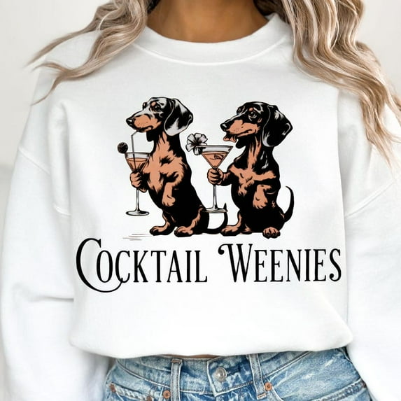 Martini Cocktail Lover Sweatshirt, Dachshund Cocktail Shirt, Pet Lover Sweatshirt, Funny Dog Gift Shirt