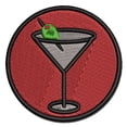 thumbnail image 1 of Martini Cocktail with Olive Applique Multi-Color Embroidered Hook & Loop Patch - 3.5 Inch Large, 1 of 5