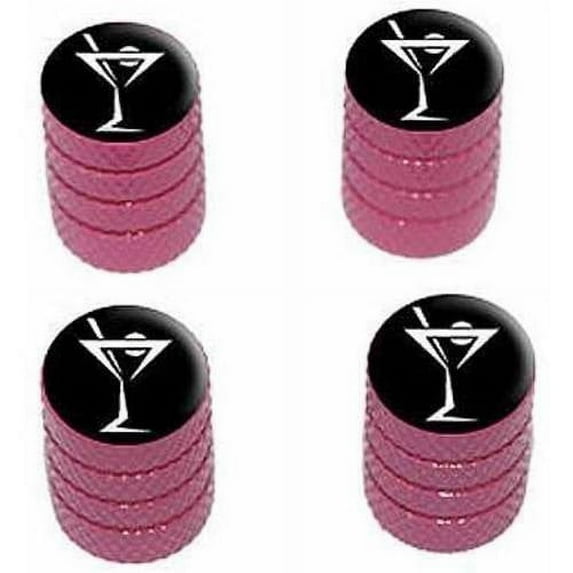 Martini Drink Cocktail Tire Rim Wheel Aluminum Valve Stem Caps, Multiple Colors