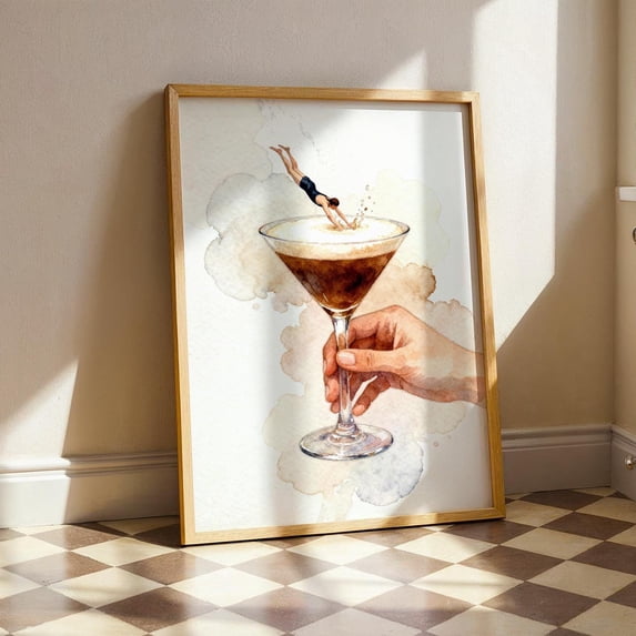 Martini Espresso Art Surreal Cocktail