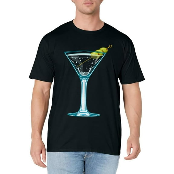 Martini Glass Green Olives Bartender Vodka Drink T-Shirt