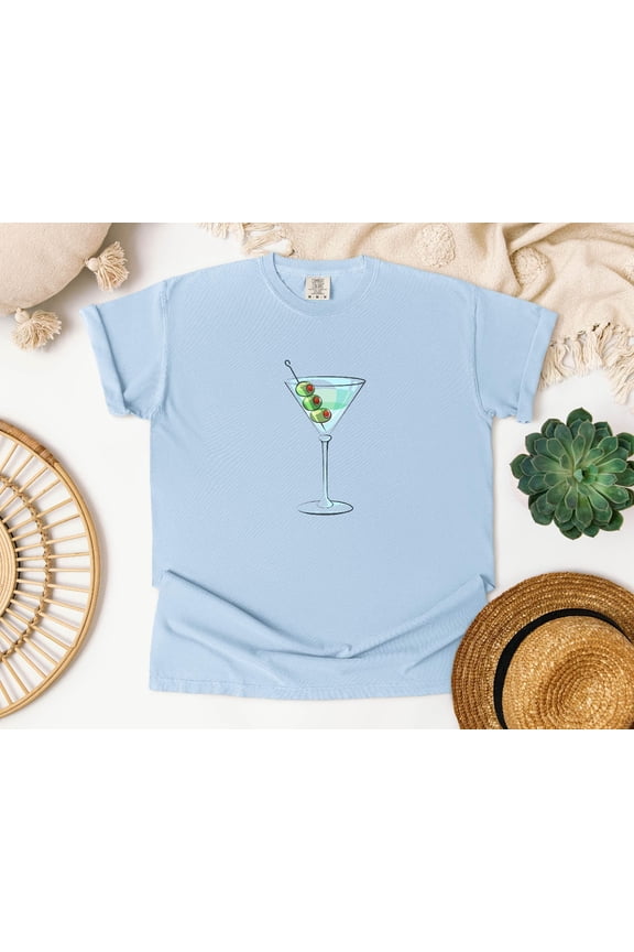 Martini Glass Tee – Perfect Cocktail Lover Shirt, Cute 'Tini Time' Top For Martini Fans. Gift For Happy Hour Enthusiasts!