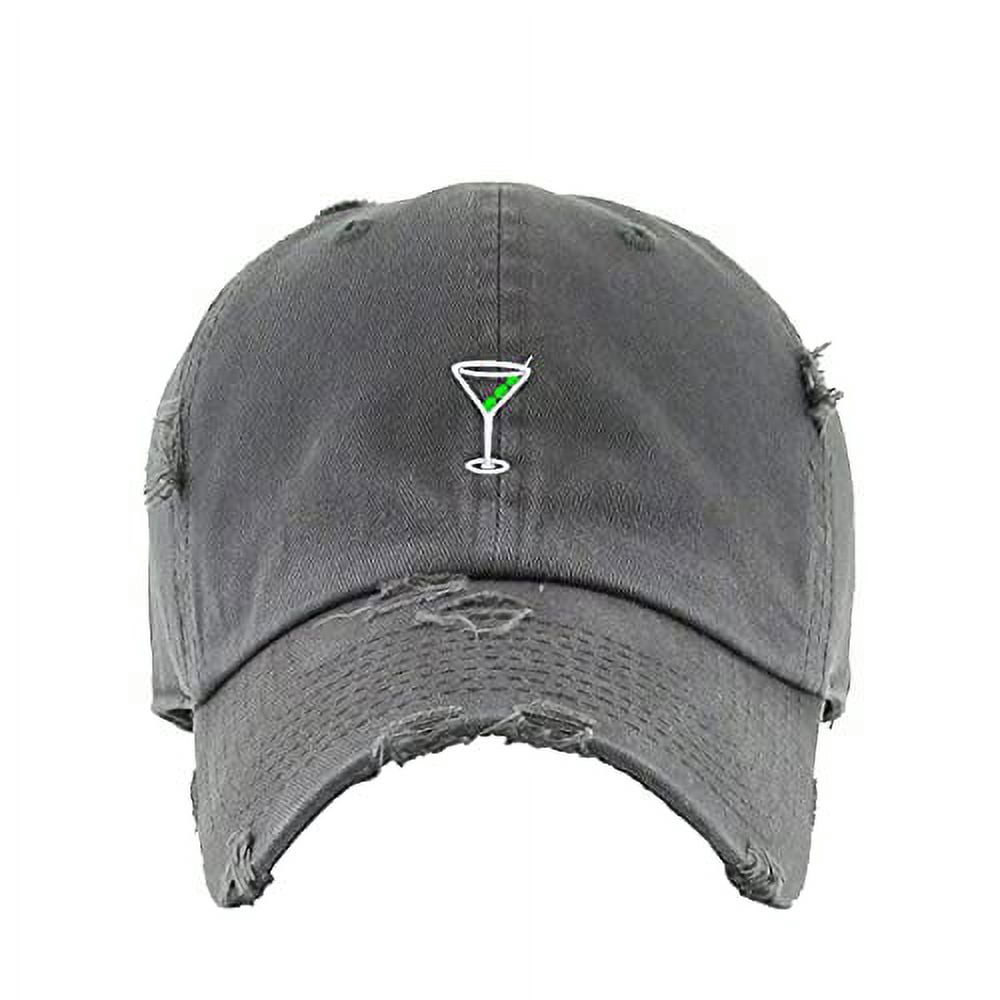 Martini Glass with Olive Vintage Baseball Cap Embroidered  display picture 1