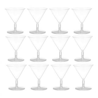 Miniature Martini Glasses | Dollhouse Cocktail Glass | Small Plastic Cups  for Doll House Food Craft (4 pcs / Clear / 26mm x 38mm)