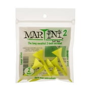Martini Golf Tees 2 Tees Unbreakable, Yellow 5 Pack