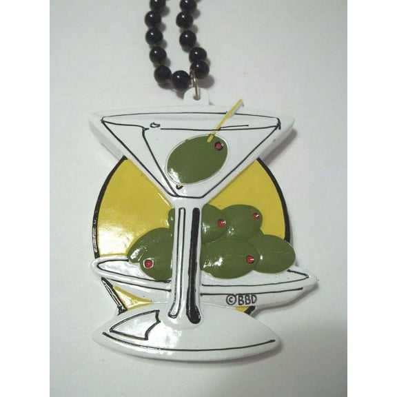 Martini Olive Glass Mardi Gras Bead Party Favor New Years