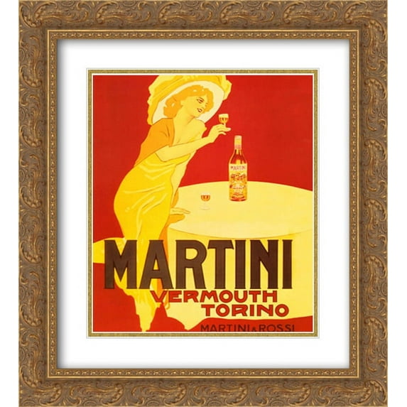Martini & Rossi Vermouth Torino 2x Matted 15x18 Gold Ornate Framed Art Print