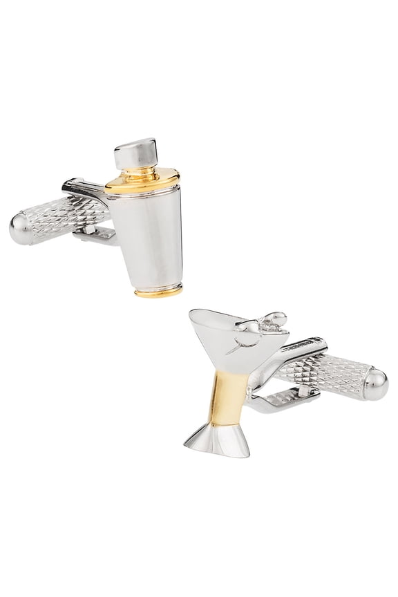 Martini Shaker and Glass Cufflinks by Cuff-Daddy