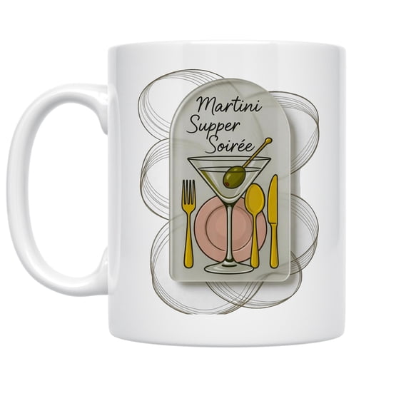 Martini Supper Soiree - Cocktail Hosts - 11 oz Ceramic Coffee Mug