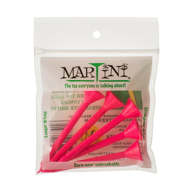 Martini Tees 3 1/4" Pink Pack of 5