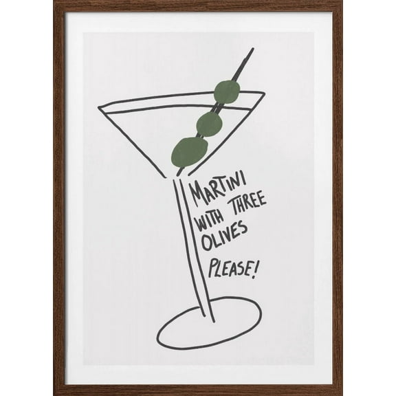 Martini Three Olives Framed Art Modern Wall Decor