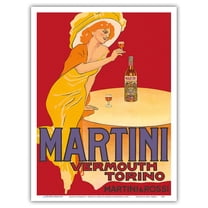 Martini Vermouth - Martini & Rossi - Turin (Torino) Italy - Vintage Advertising Poster by Marcello Dudovich c.1910 - Master Art Print (Unframed) 9in x 12in