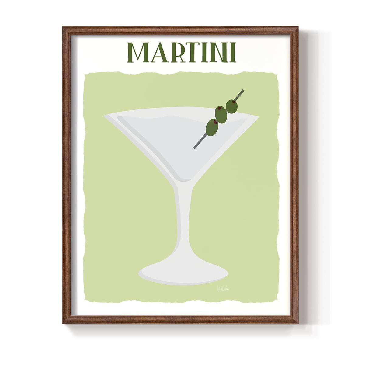 Martini in Brown Solid Wood 11 x 14 Framed Print
