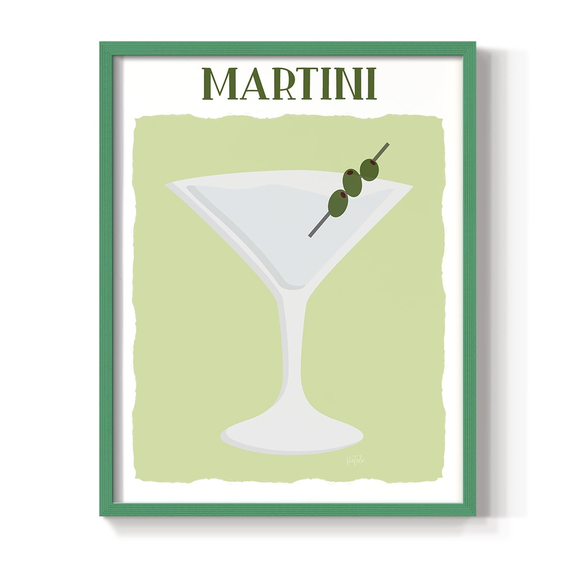 Martini in Green Solid Wood 8 x 10 Framed Print