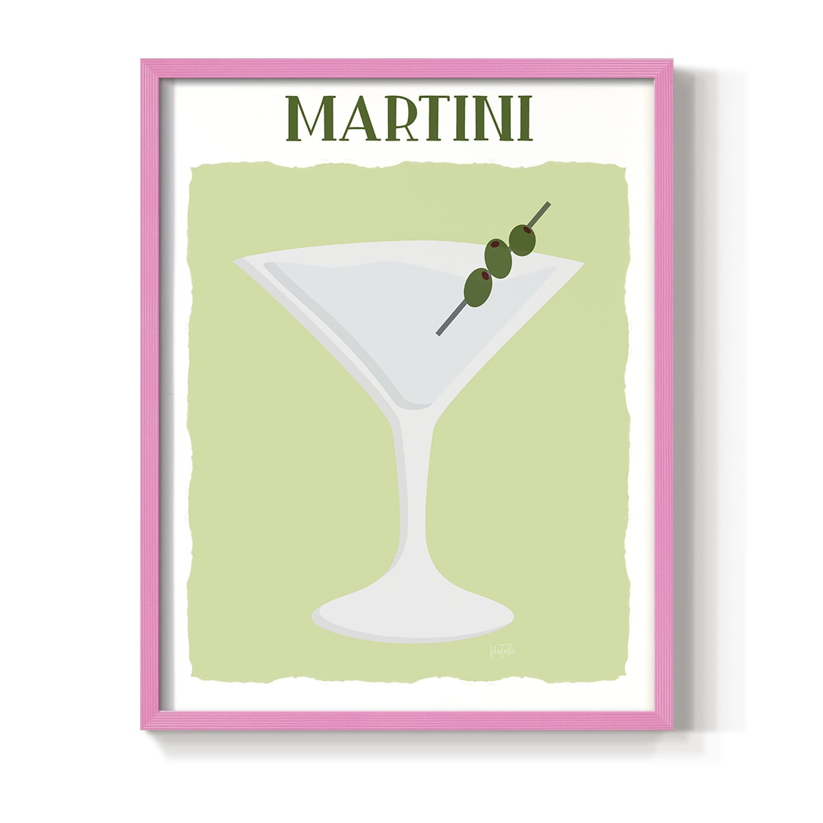 Martini in Pink Solid Wood 8 x 10 Framed Print