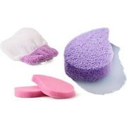 MartiniSPA Italian Made Innovative Italian Spa Kit w/Silver Ion - Ultra Soft Naturally Inhibit Bacteria & Odor 1 Body & Face Sponge 2 Makeup Remover Pads 3 Makeup Remover Glove 4 Units Purple