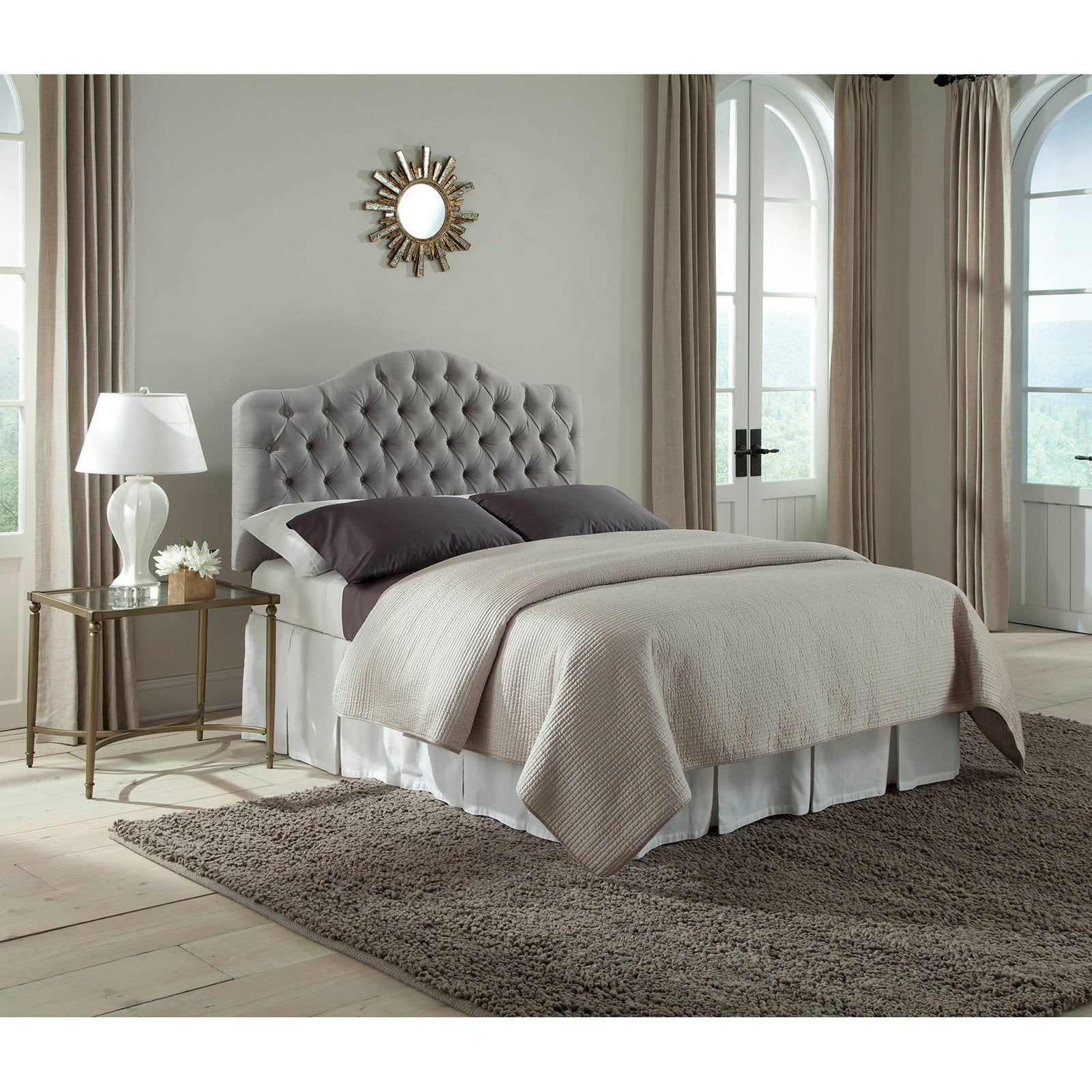 Martinique ButtonTuft Upholstered Headboard with Adjustable Height