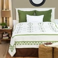 thumbnail image 1 of Martinique Embroidered Tropical Palm Tree Twin Cotton Lightweight Coastal Beach Quilt, 1 of 6