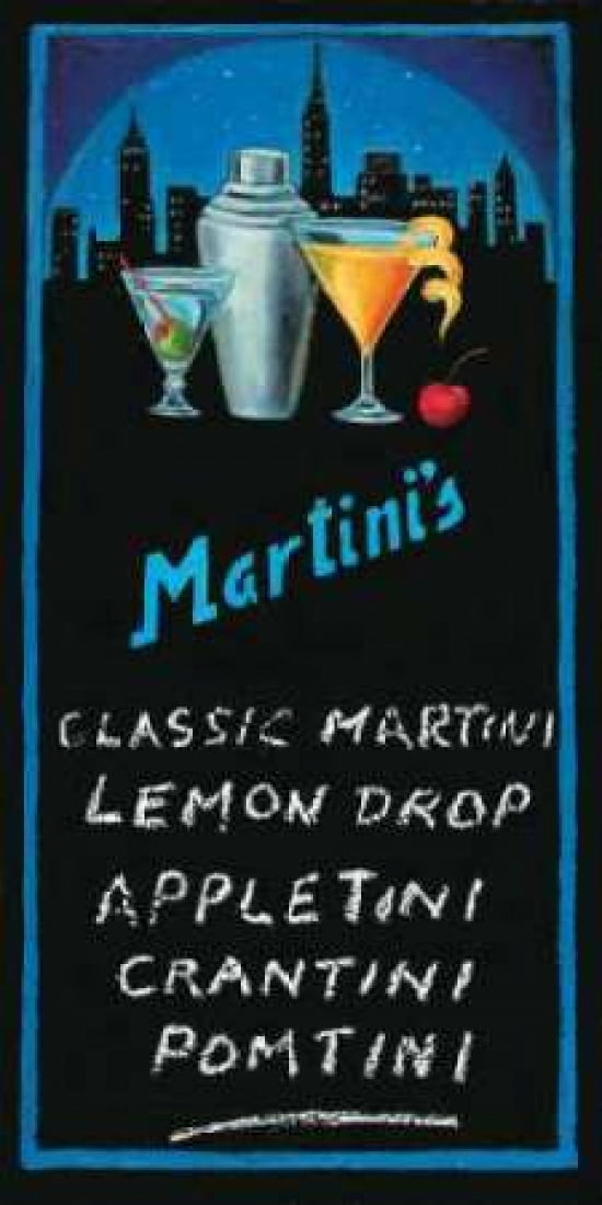 Martinis Canvas Art - Will Rafuse (10 x 20)