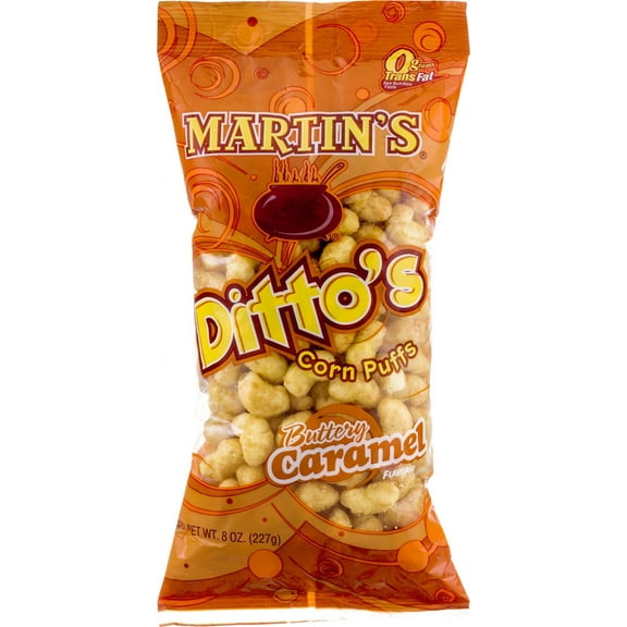 Martins Dittos Buttery Caramel Flavored Corn Puffs, 4-Pack 8.0 oz. Bags