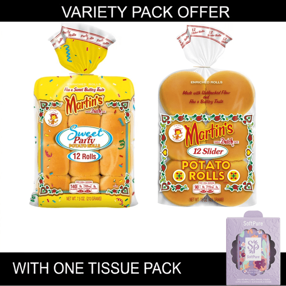 Martins Sweet Party Potato Rolls, Fresh Mini Dinner Rolls 12 Count | Martin's Slider Potato Rolls 12 Count