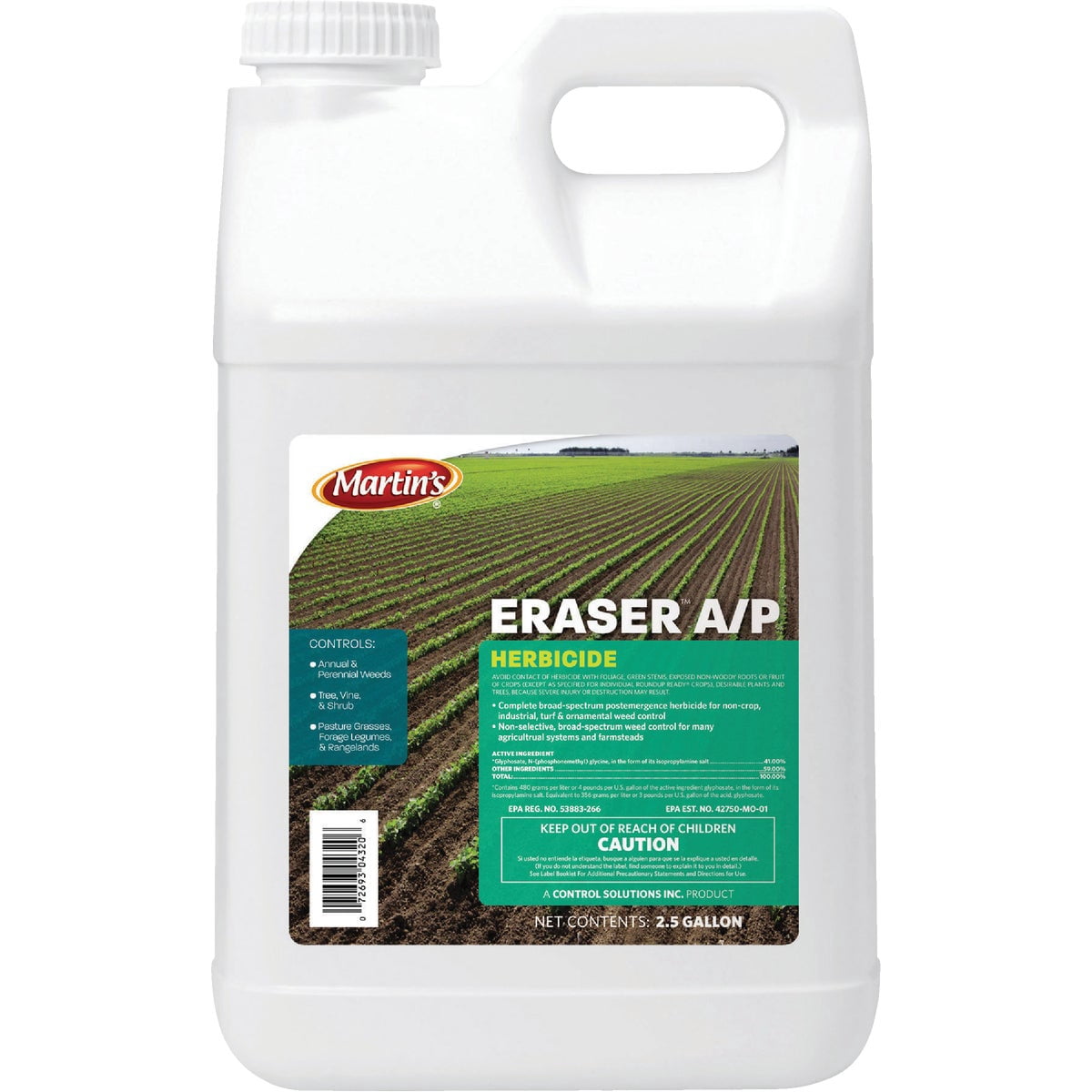 Martin's Eraser A/P Herbicide Weed & Grass Killer - Liquid - 2.5 Gallon — Residential Use, Standard Application