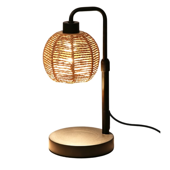 Marttyga Iron Linen Ball Candle Warmer Lamp,Dimmable Timed Flameless Wax Melting Lamp,Aromatherapy Night Light for Bedroom Living Room Study Home Decor & Holiday Gift(Black)