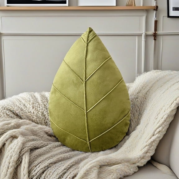 Marttyga Tropical Plant Leaf Cushion Cover,Elastic Polyester Spandex Washable No Fray Pillow Slipcover,Hidden Zipper Convenient Filler Insert Design,For Bedroom Sofa(Green A)