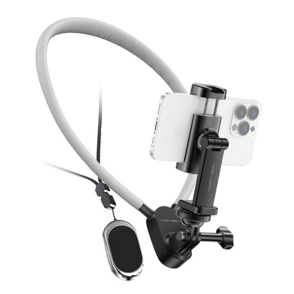 Martvsen Magnetic Neck Selfie Tripod Holder Mount  Hand Free POV Vlog Video Recording Camera Mount Holder for GoPro With Phone Mount for