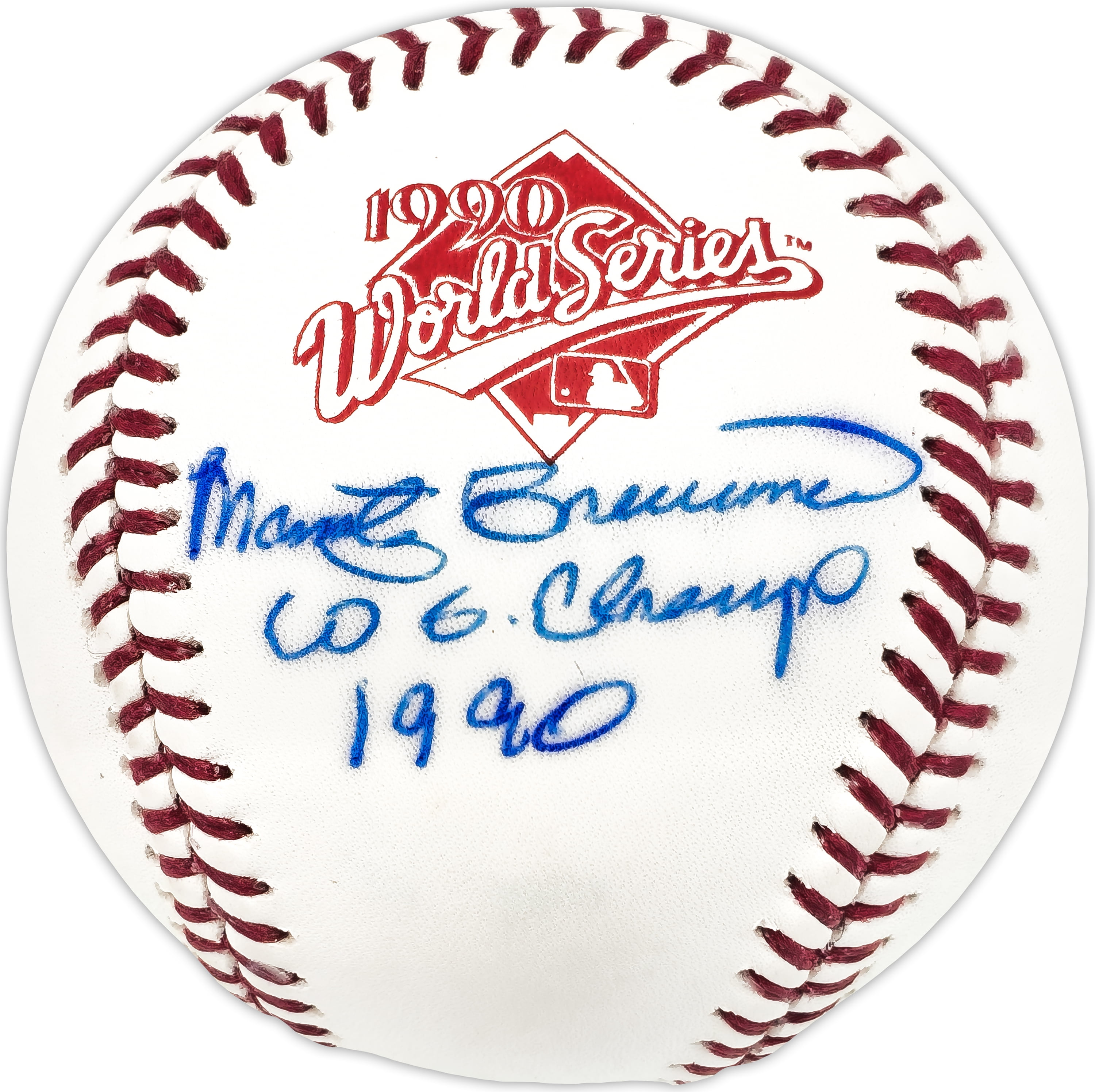 Marty Brennaman Autographed Official 1990 World Series Logo MLB ...