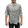 thumbnail image 1 of Marty McFly Striped Shirt Back To The Future Costume Button Down Up Checkered, 1 of 9