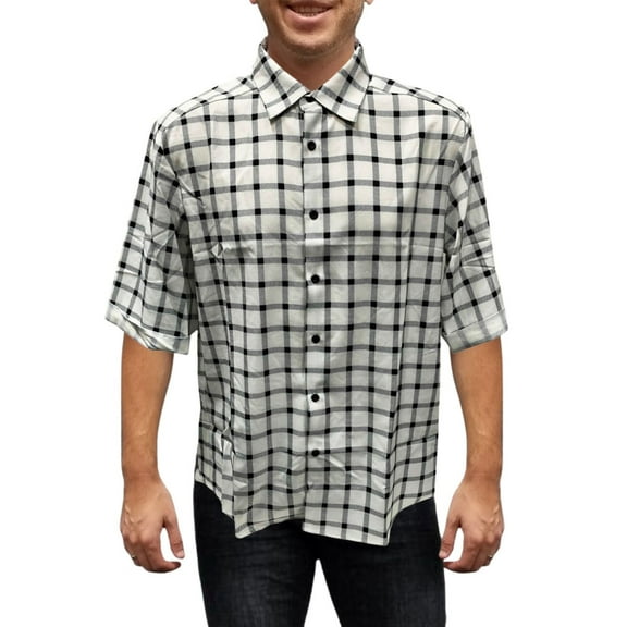 Marty McFly Striped Shirt Back To The Future Costume Button Down Up Checkered