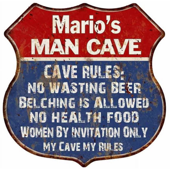 Marty's Man Cave Rules Sign Shield Metal Gift 211110023207