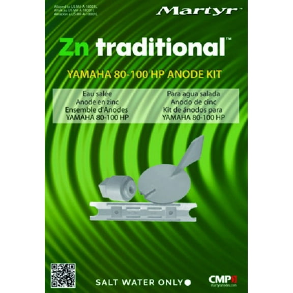 Martyr Anodes Kit for Yamaha 80-100 HP Outboards, Zinc