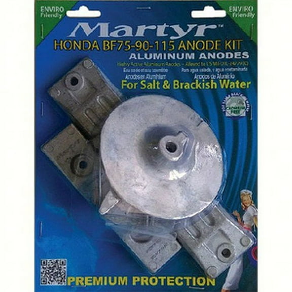 Martyr Anodes CMHBF75115KITA Martyr Honda BF Anode Kit, Aluminum