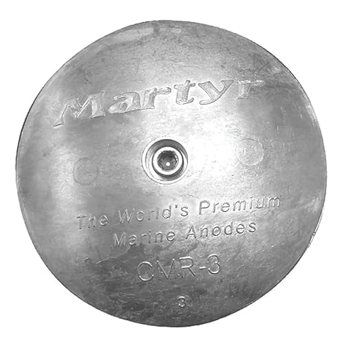 Martyr CMR05M, Rudder / Trim Tab Disc Anode , Stainless Steel Allen Head, Magnesium, 1/8 L x 5-1/8 OD x 0.34 ID