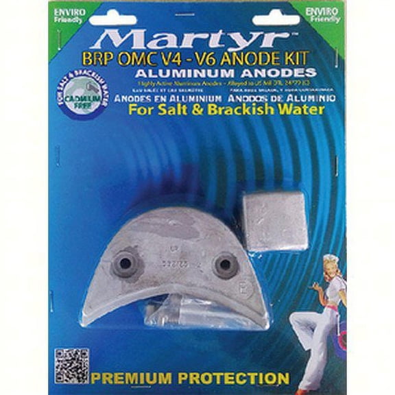 Martyr (Canada Metal Pacific) CMOMCV4V6KITM; Anode-Brp OMC V4-V6 Magnesium Johnson Evinrude