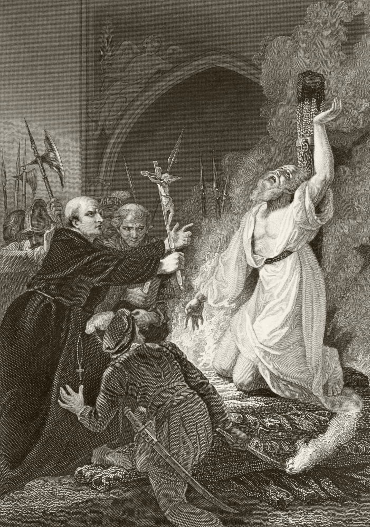 Martyrdom Of Archbishop Thomas Cranmer 21 March 1556 From The National And Domestic History Of England By William Aubrey Published London Circa 1890 Canvas Art - Ken Welsh Design Pics (24 x 34)