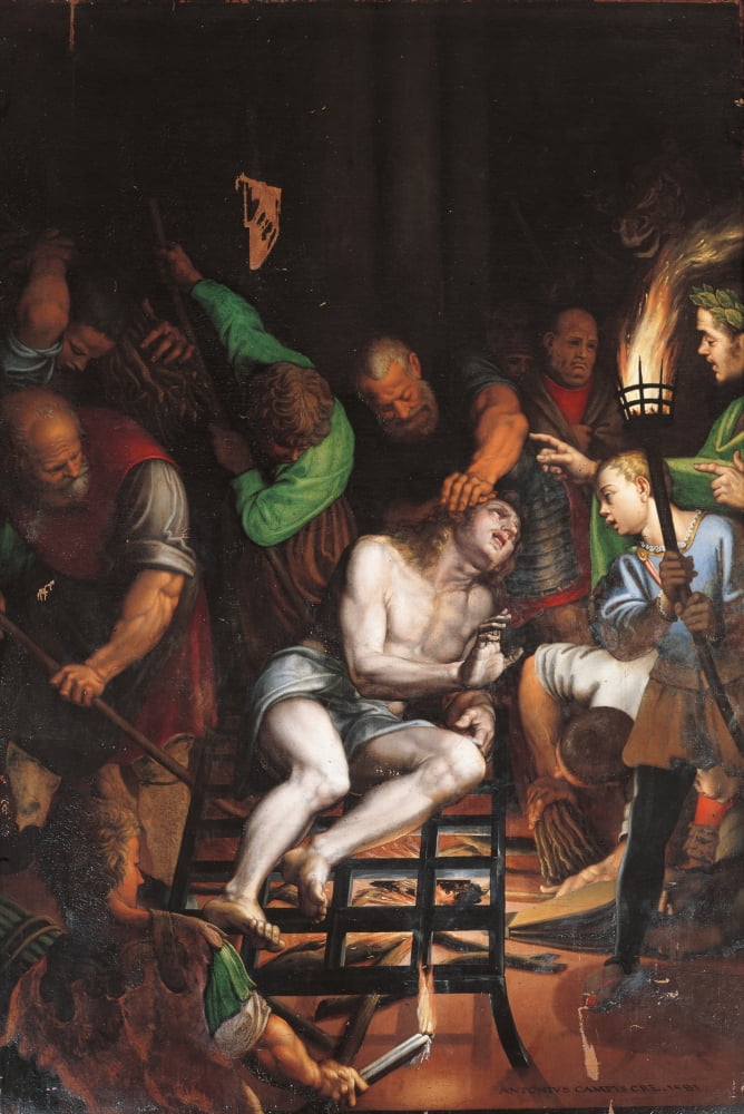 Martyrdom Of St Lawrence Canvas Art - (24 x 36)