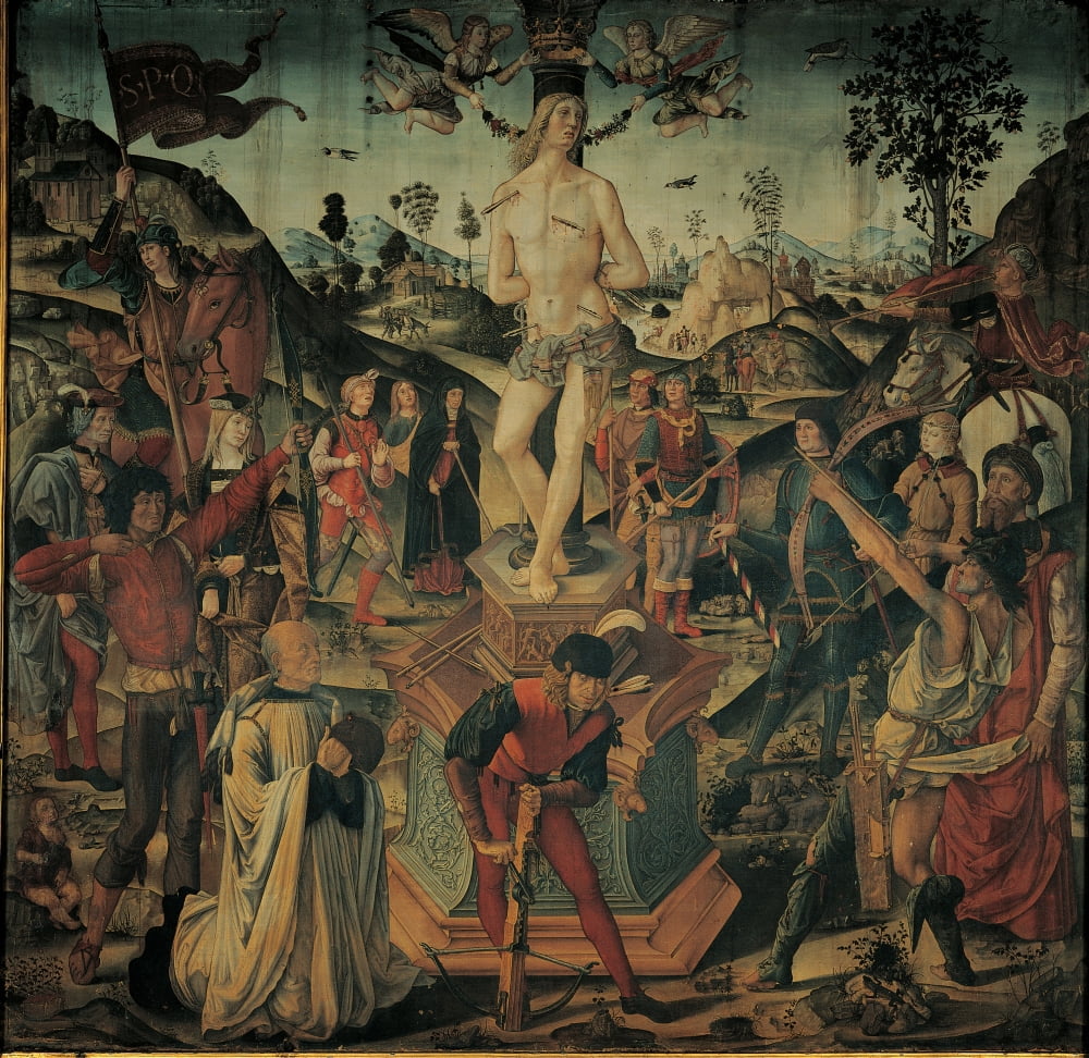 Martyrdom Of St Sebastian Canvas Art - (36 x 24)
