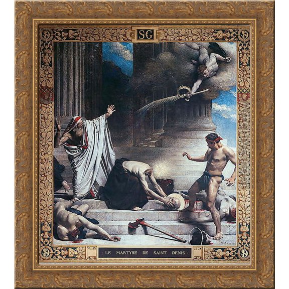 Martyrdom of St. Denis 24x20 Gold Ornate Wood Framed Canvas Art by Leon Bonnat