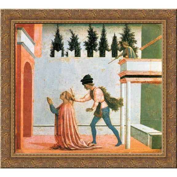 Martyrdom of St. Lucy 24x20 Gold Ornate Wood Framed Canvas Art by Domenico Veneziano