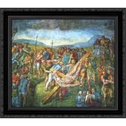 Martyrdom of St.Peter 20x20 Black Ornate Wood Framed Canvas Art by Michelangelo