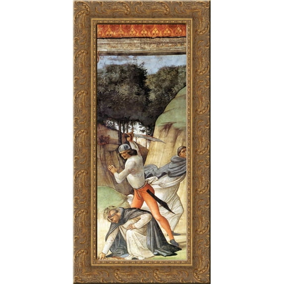 Martyrdom of St. Peter Martyr 24x12 Gold Ornate Wood Framed Canvas Art by Domenico Ghirlandaio