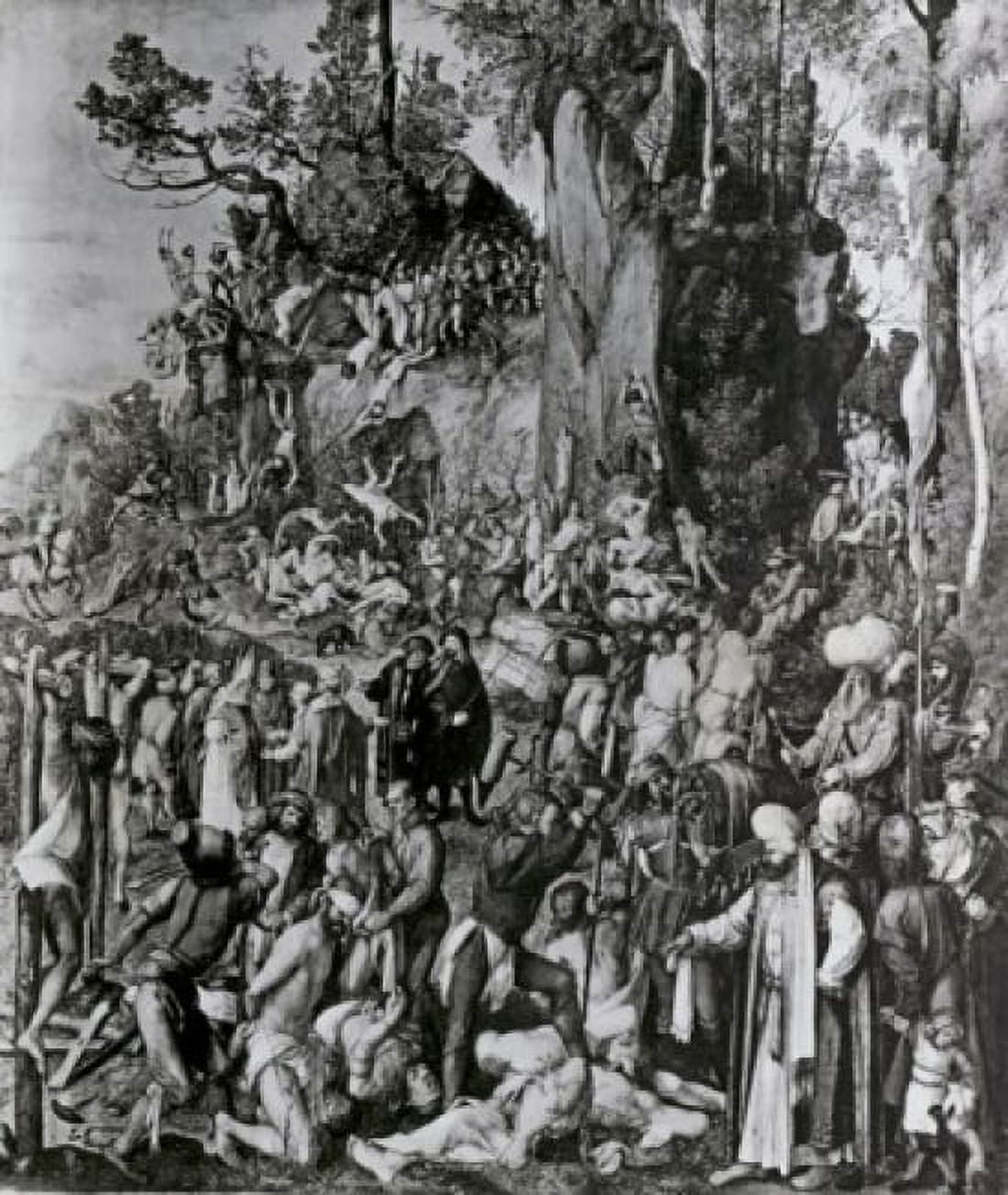 Martyrdom of Ten Thousand Christians Under King Sapor of Persia by Albrecht Durer illustration (1471-1528) Canvas Art - Albrecht Durer (18 x 24)