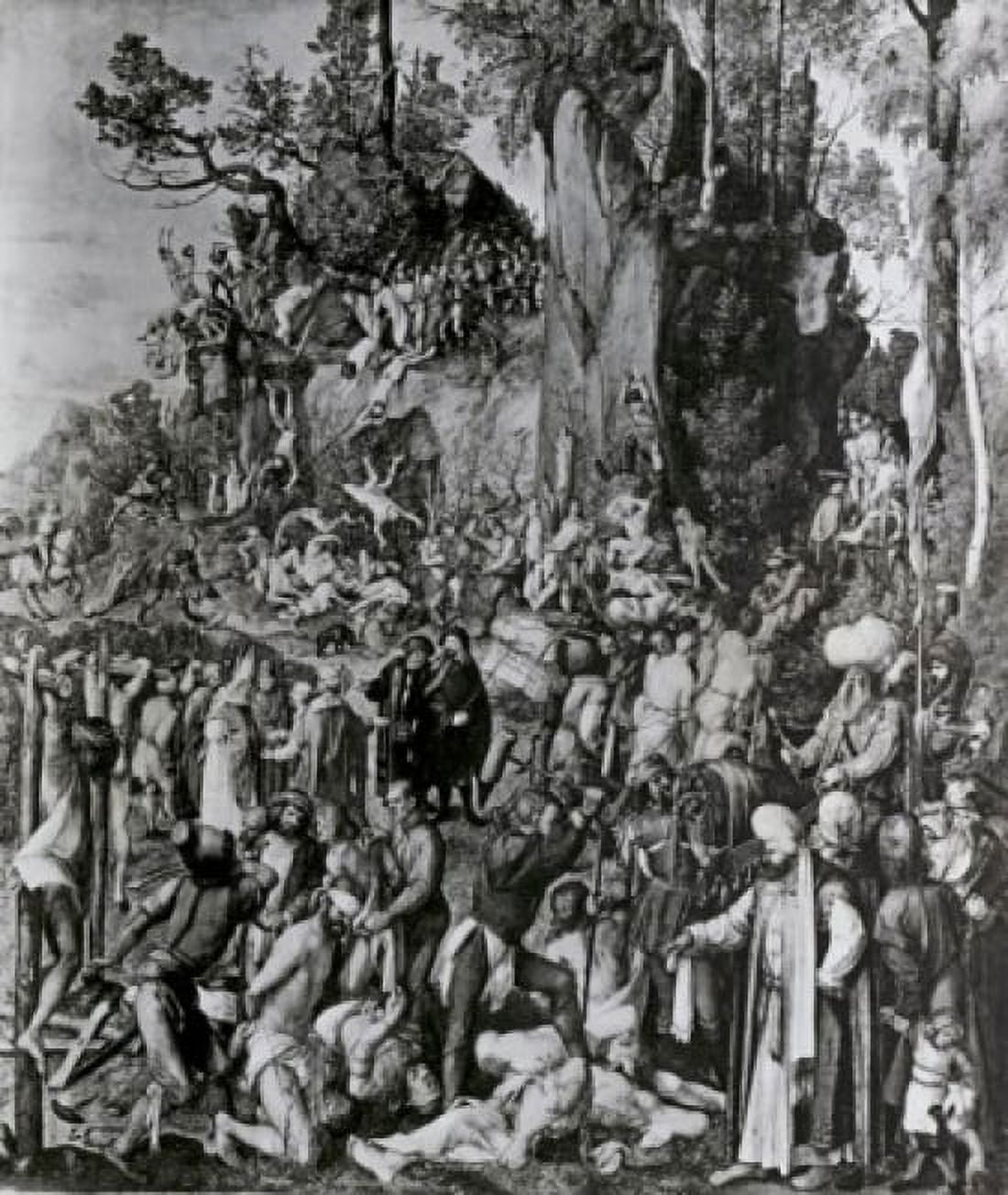 Martyrdom of Ten Thousand Christians Under King Sapor of Persia by Albrecht Durer illustration (1471-1528) Canvas Art - Albrecht Durer (24 x 36)